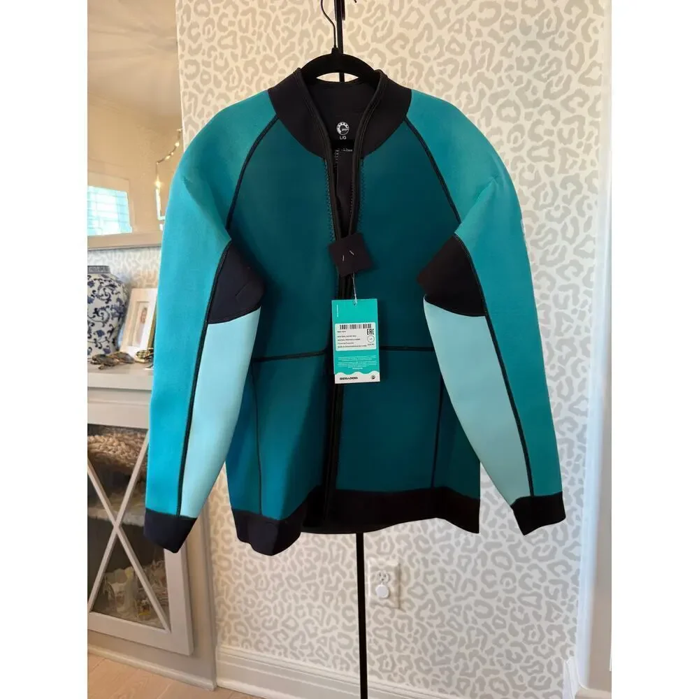 Sea-Doo Men's Turquoise Neoprene Montego Wetsuit Jacket Size L
